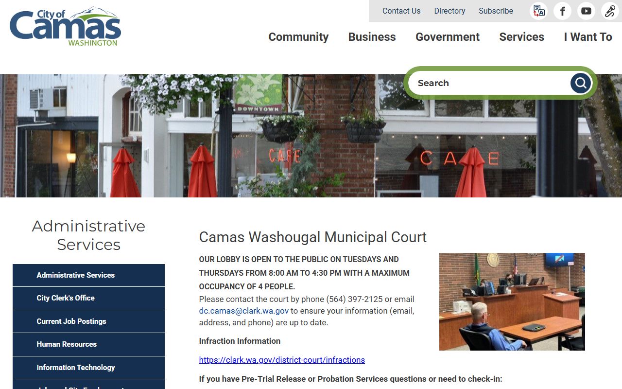 Camas-Washougal Municipal Court for Camas divorce records reference