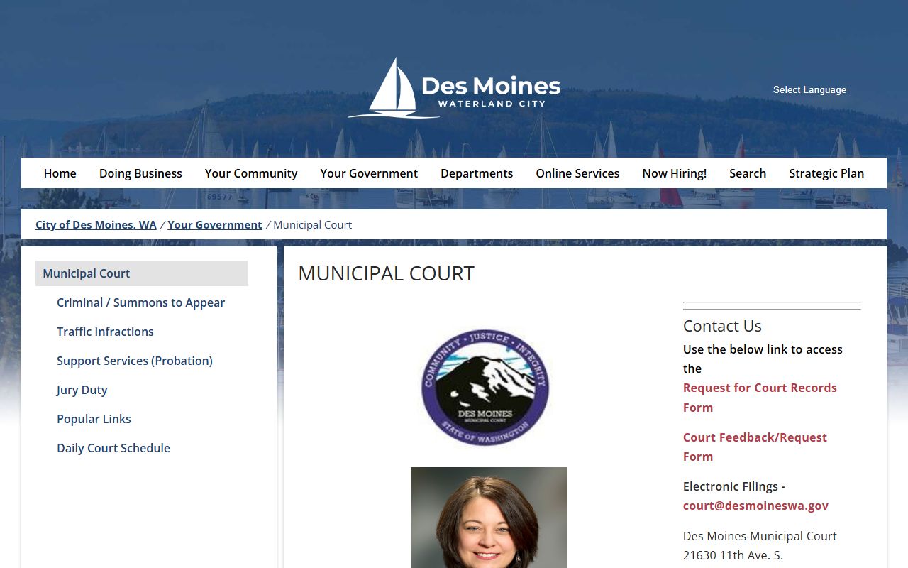 Des Moines Municipal Court for reference in Des Moines divorce records