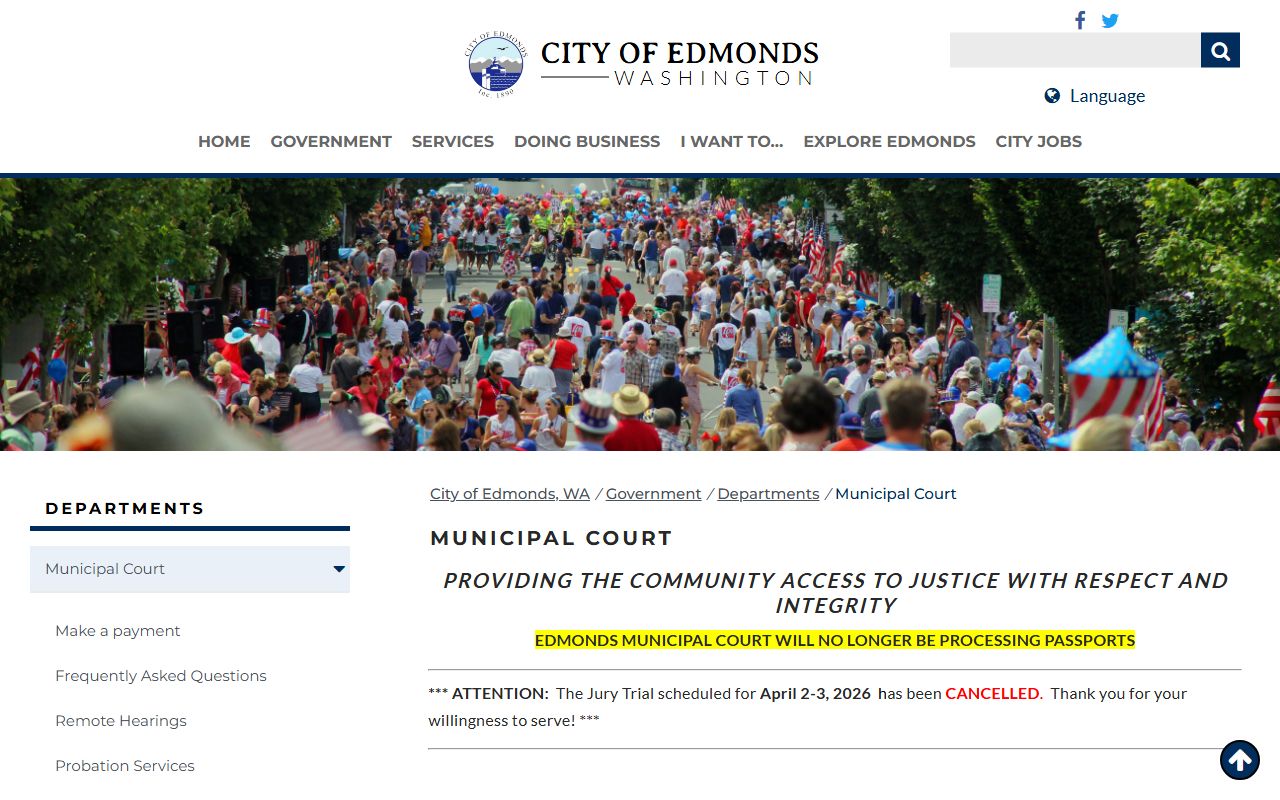 Edmonds Municipal Court for reference in Edmonds divorce records