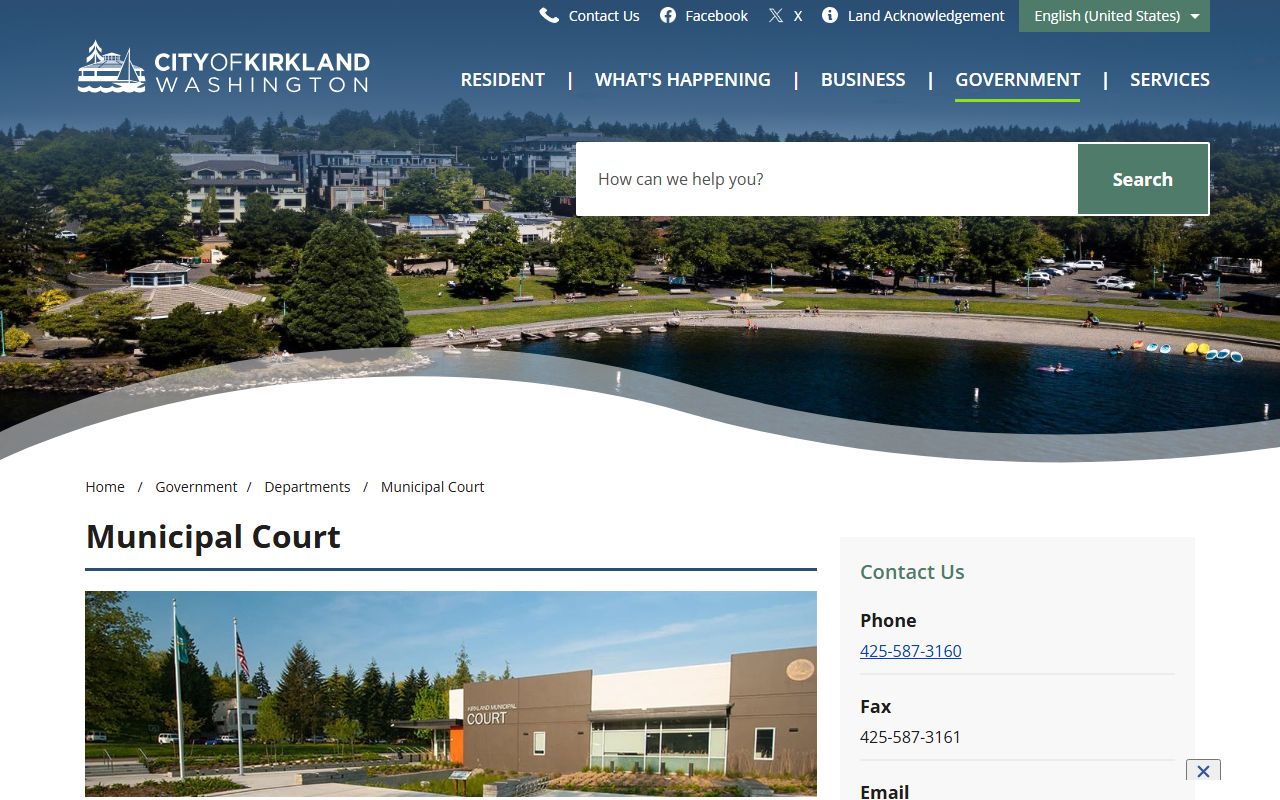 City of Kirkland Municipal Court information for Kirkland divorce records reference