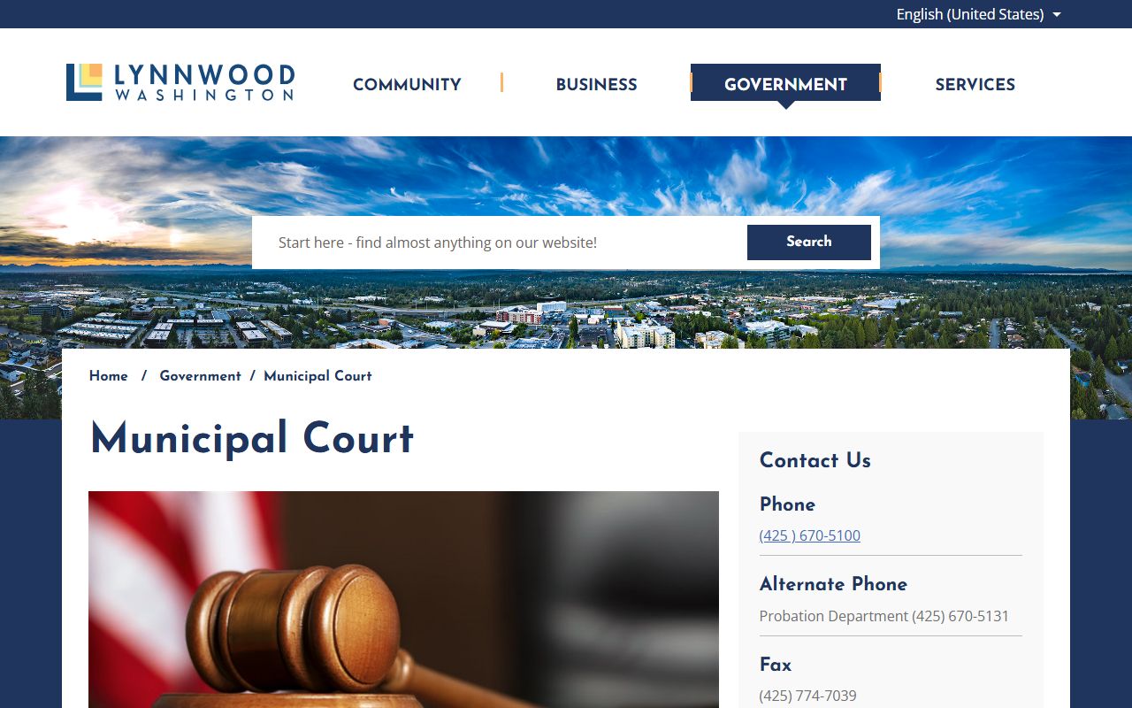 City of Lynnwood Municipal Court does not handle divorce records