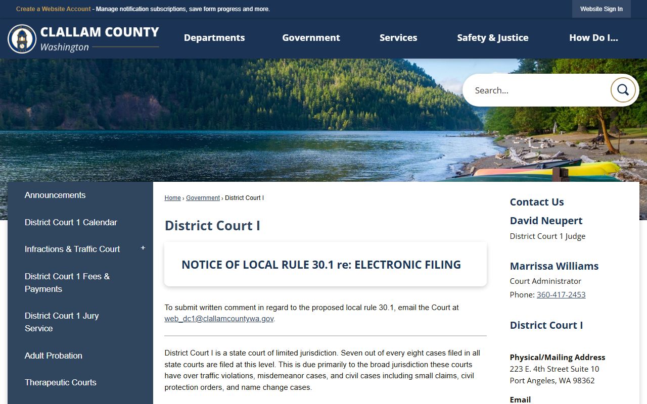 Clallam County District Court Port Angeles