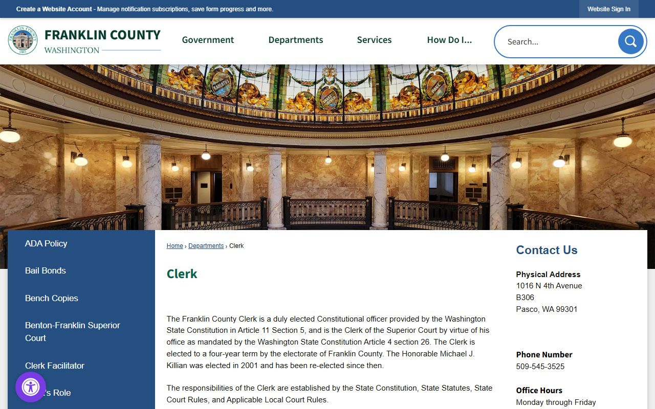 Franklin County Clerk Superior Court divorce records