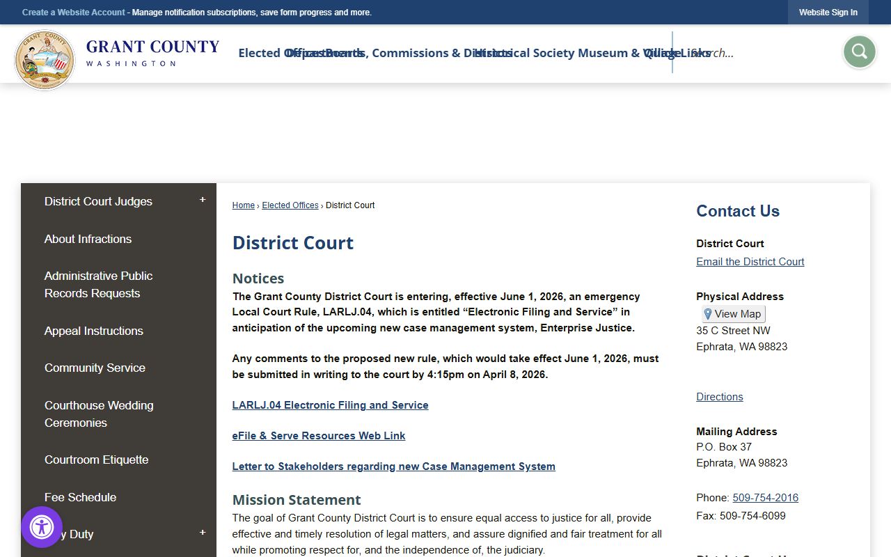 Grant County District Court divorce-related proceedings