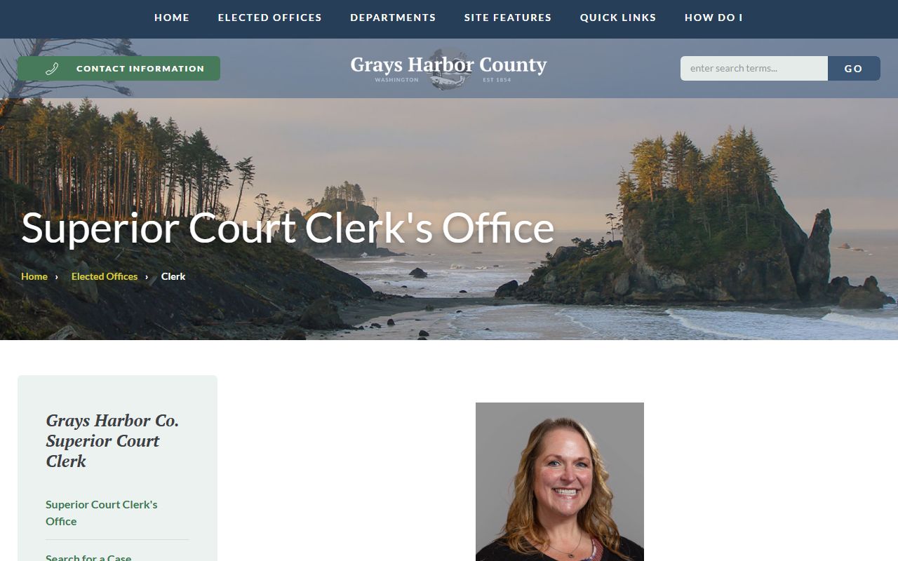 Grays Harbor County Superior Court Clerk divorce records office