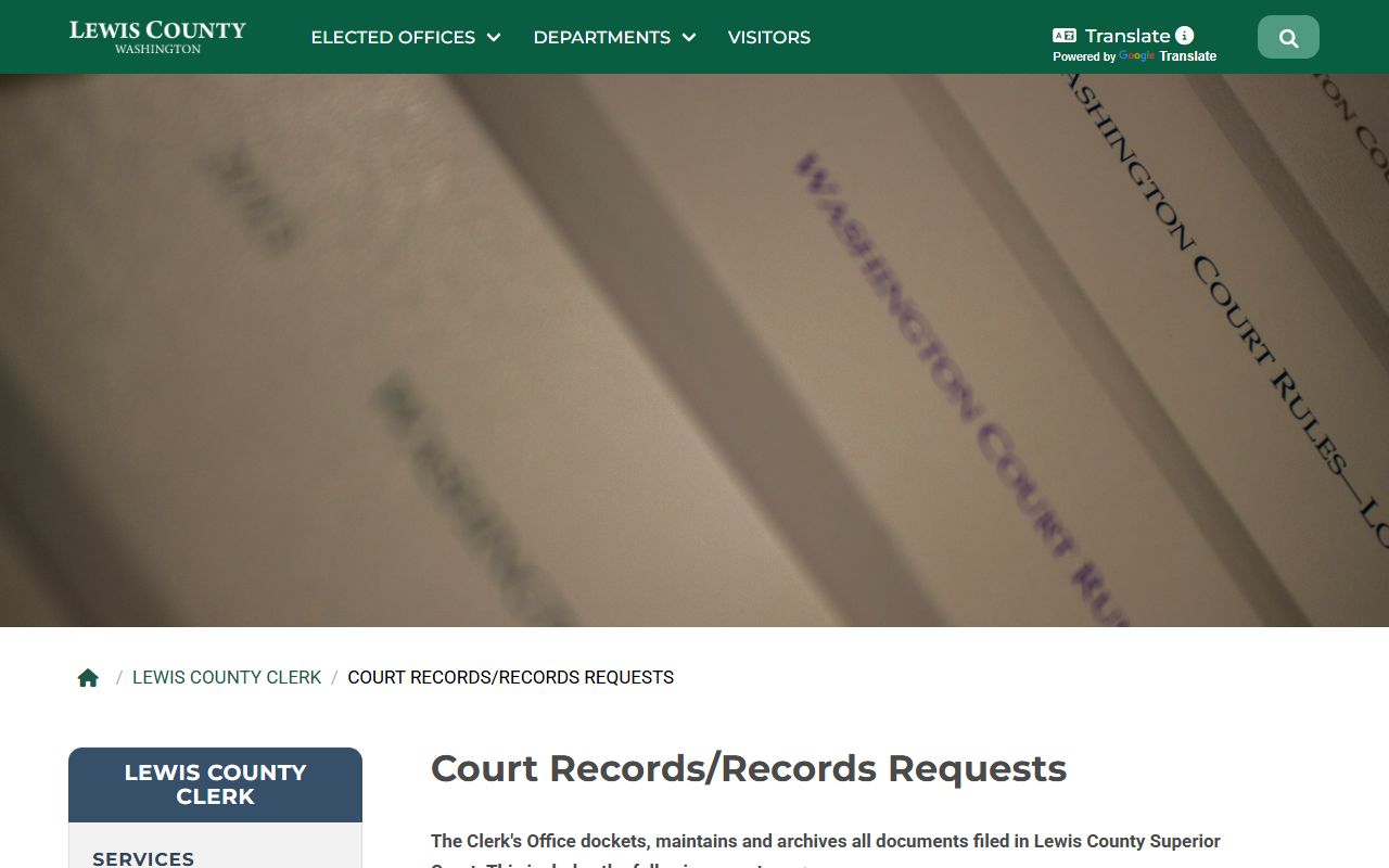Lewis County Clerk court records search for dissolution cases