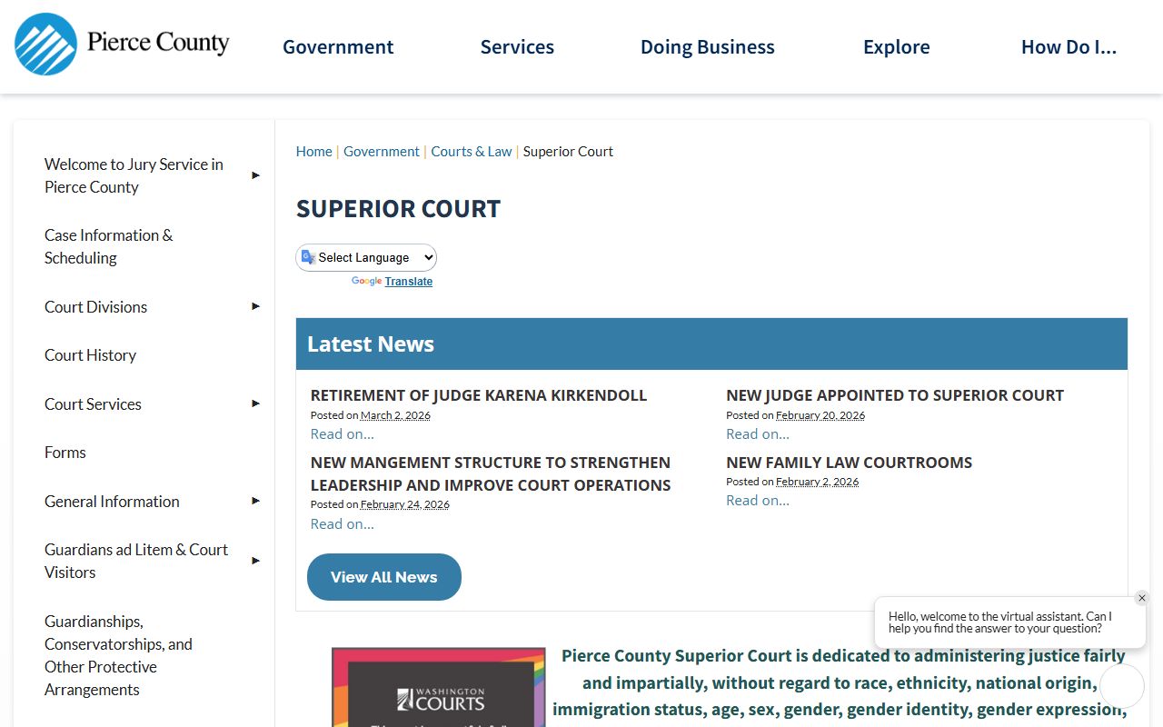 Pierce County Superior Court divorce records
