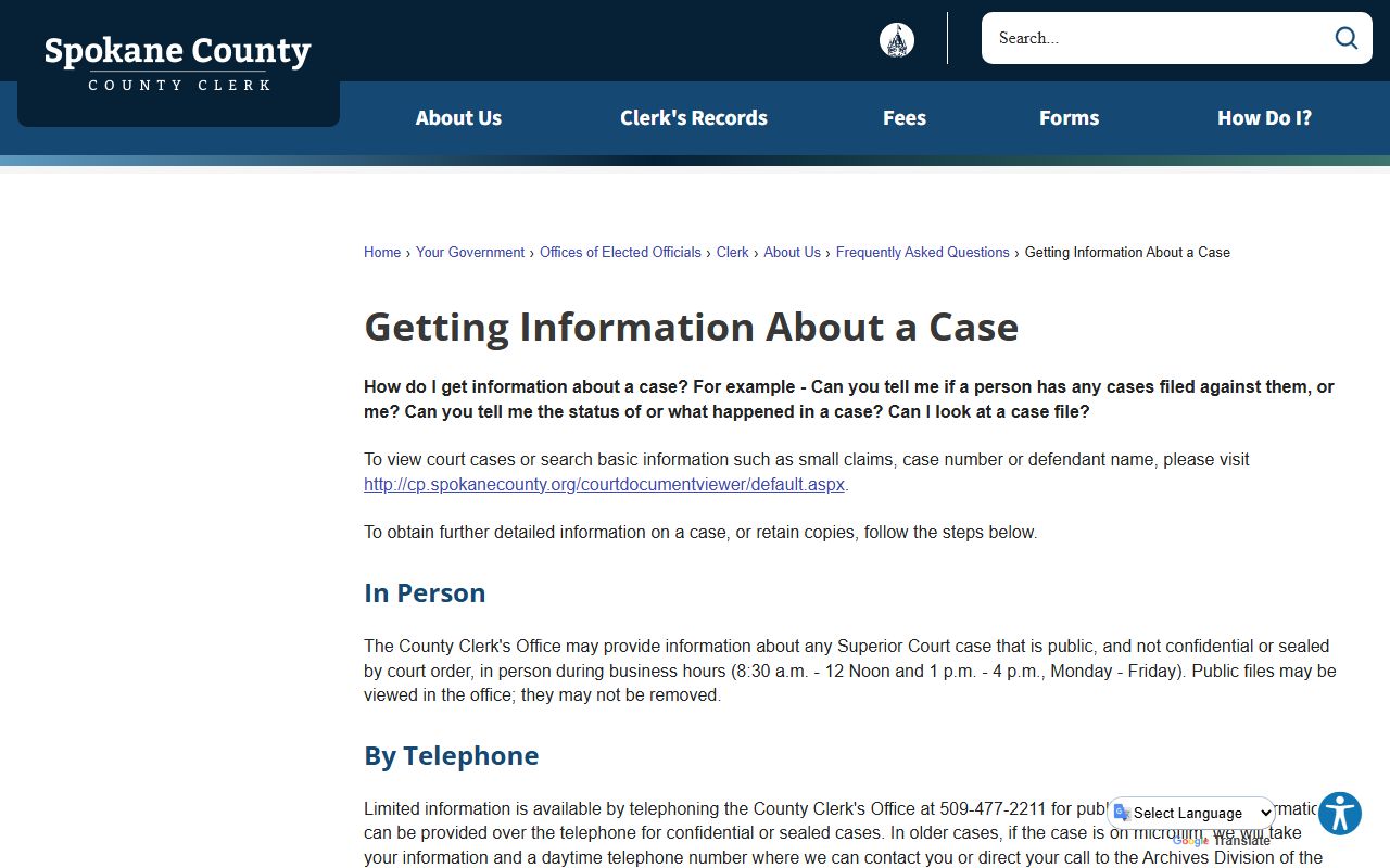 Spokane County Government Getting Divorced page